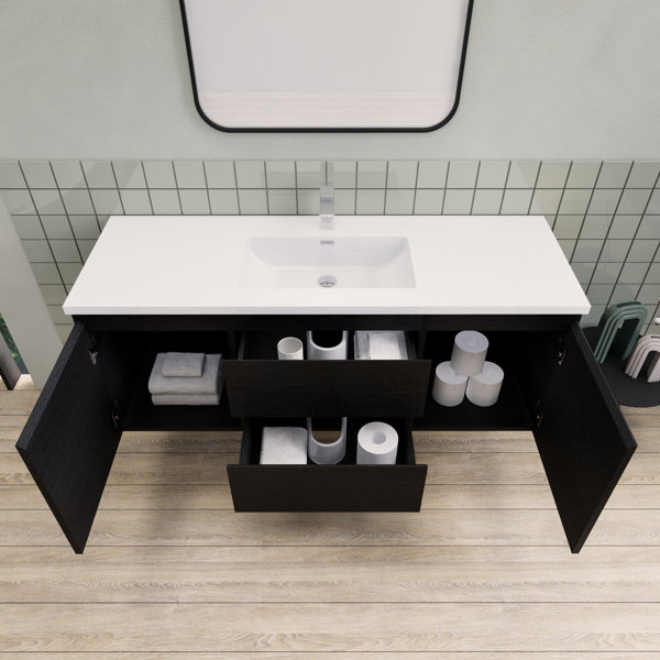Ivy Bronx 60 Inch Single Sink Floating Modern Bathroom Vanity | Wayfair